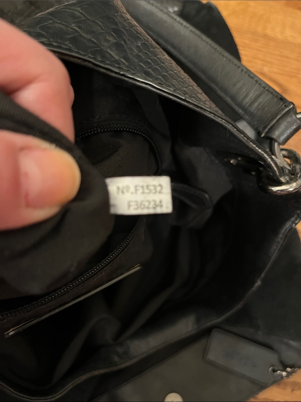 COACH BLAKE SHOULDER BAG IN EMBOSSED LEATHER F36234 ANTIQUE NICKEL/BLACK - Picture 7 of 12